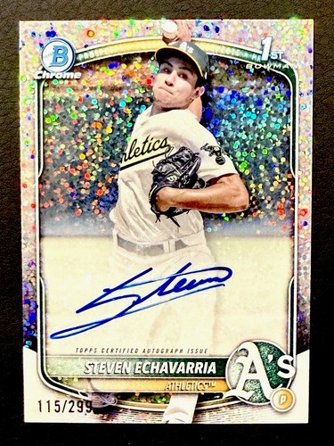 2025 Bowman Steven Echavarria 1st Bowman Speckle Chrome Auto 115/299 #CPA-SE - Bild 2 von 4