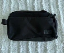 Original Penguin Men's Canvas Travel Kit Bag Black Toiletries, Dopp Kit