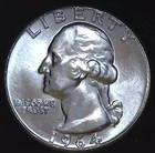 1964-P 25C Washington BU 90% Silver 26stt0204-2
