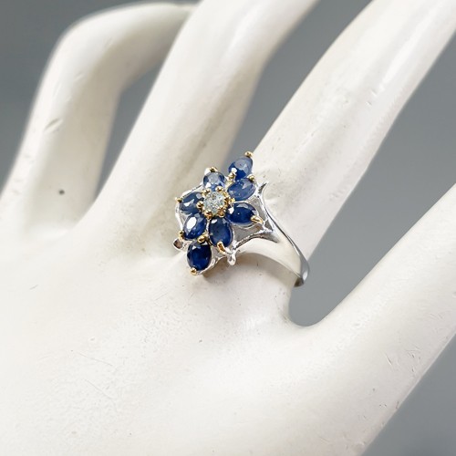 Handmade Blue Sapphire Ring 925 Sterling Silver Size 8.25 /R416820 - Picture 2 of 8