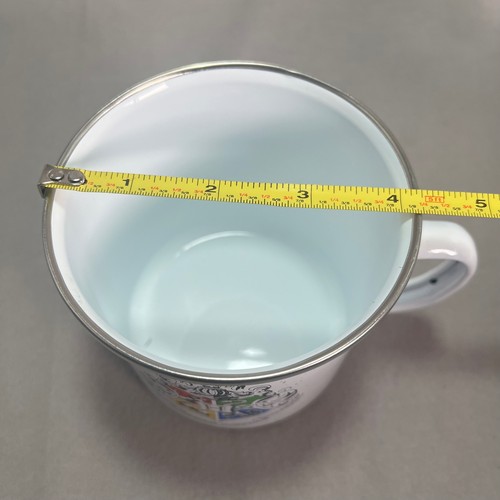 Tazza tazza campeggio smalto latta maculata Harry Potter Hogwarts Crest Houses 21 oz NUOVA - Foto 4 di 5