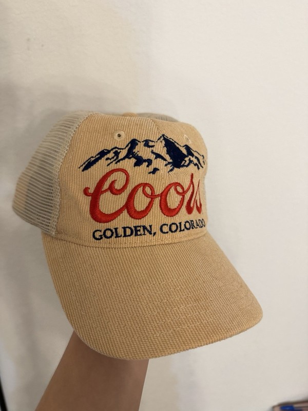 Coors Golden Colorado Tan Mesh Back Trucker Snapback Hat Breweriana
