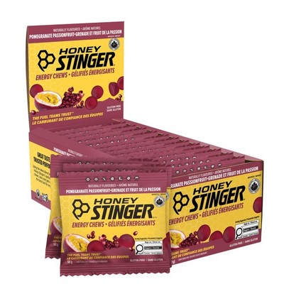Honey Stinger Organic Pomegranate Passionfruit Energy Chew, 12 Count, Red