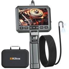 Dual-Lens Articulating Borescope, 6.5mm Slim Probe, Two-Way 210°Rotate Indust...
