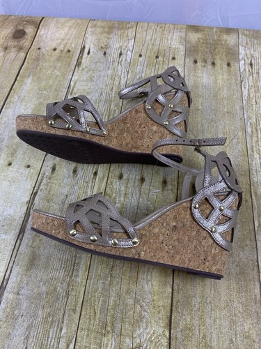 New No Box Adrienne Vittadini Copper Carolina Wedge Sandals Women’s Size 6 - Picture 8 of 10