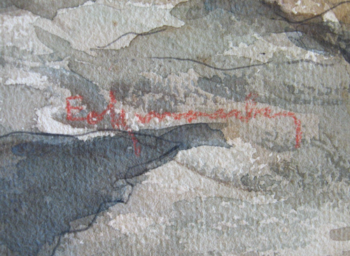 Signed Watercolor : Peloponnesian, St. Vassilies Village, Greece / Framed - Picture 3 of 6