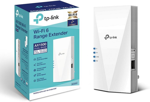 Tp-Link Ripetitore Wifi 6 RE500X, Amplificatore Dual Band Ax1500Mbps, Extender W