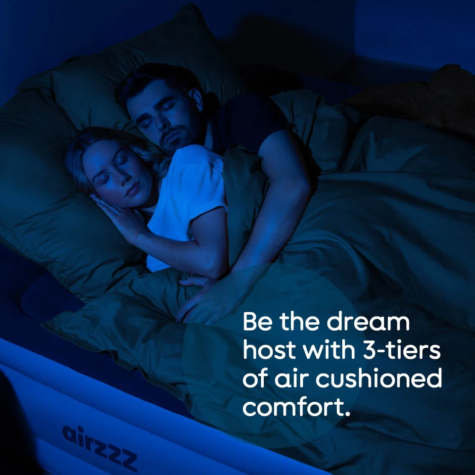 SINGLE INFLATABLE HIGH RAISED AIR BED MATTRESS AIRBED W BUILT IN ELECTRIC PUMP  - Image 4 of 4