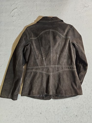American Eagle Brown 100% Genuine Leather Suede Western Style Button-up Jacket M - Picture 7 of 12