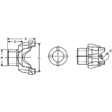 Dana 2-4-6561-1 1310 Series Differential End Yoke Steel, Bs Yoke Style, 26 - Picture 4 of 7