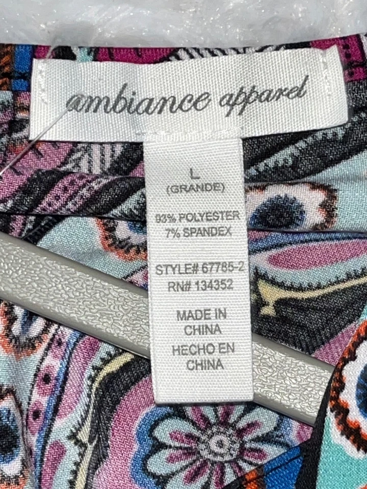 Mono Ambiance Apparel cachemir sin mangas L colores vibrantes Foto 3 de 4
