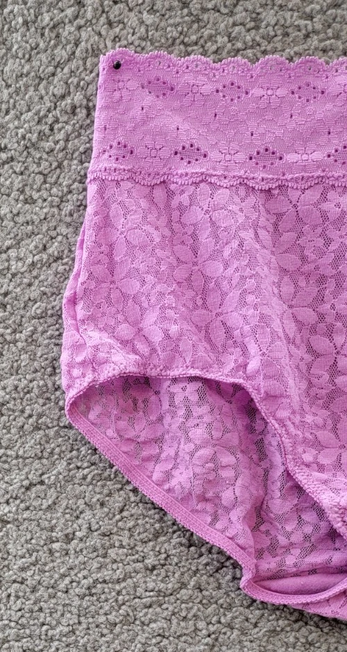 Wacoal Halo Lace Full Brief Panty Women's 5-S Purple Wide-Band Waist Pull On - Image 3 of 4