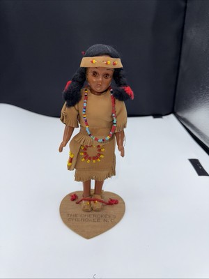 Vintage 8 Zoll Indianer Puppe Echtleder Cherokee