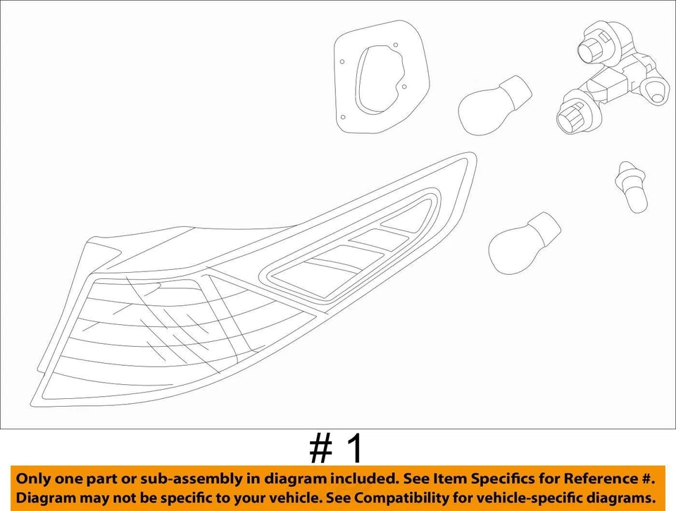 2014-2015 Kia Optima Driver Left Side Tail Light Taillight Oem VHK26 - Image 4 of 4
