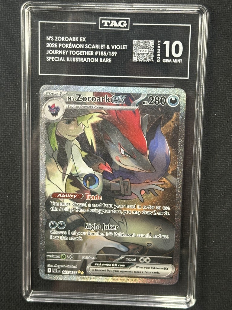 N's Zoroark EX 2025 Pokemon Journey Together SIR TAG 10 PSA