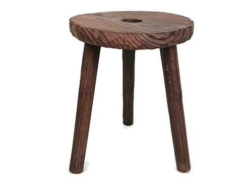 Wooden Spanish Side Wine Milking Stool Table Pedestal Plant Bonsai Stand Vinta - Picture 1 of 8