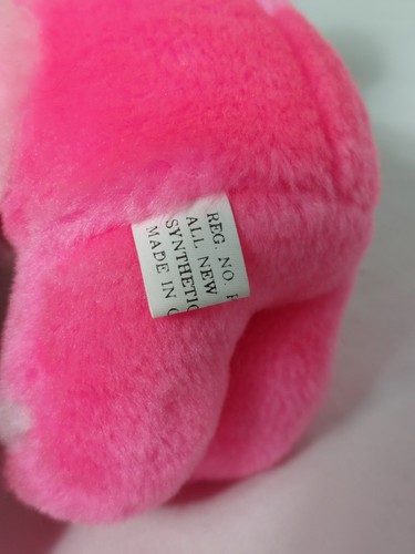 Lot of 2 Vintage 6" Plush Pink Elephants In Pink Blue Overalls Carnival Prize - Bild 8 von 11