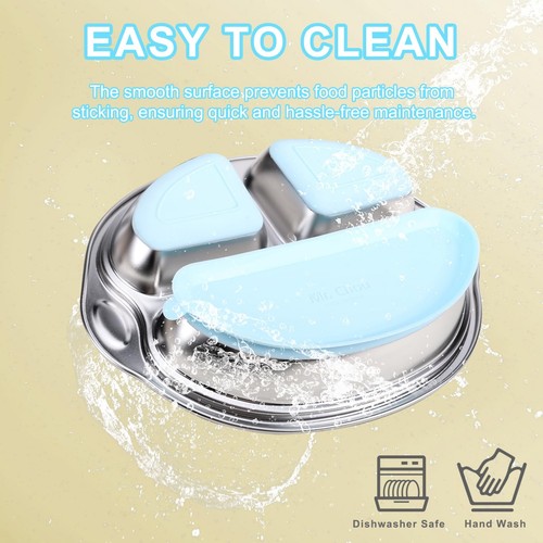 Stainless Steel Baby Suction Plates, Divided Plates for Babies & Toddlers, 10... - Picture 6 of 9