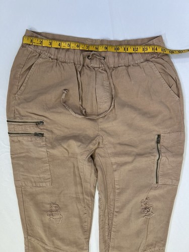 Women’s Boho Slouchy Distressed Jogger Pants Size Large NWOT Caramel - Picture 13 of 13