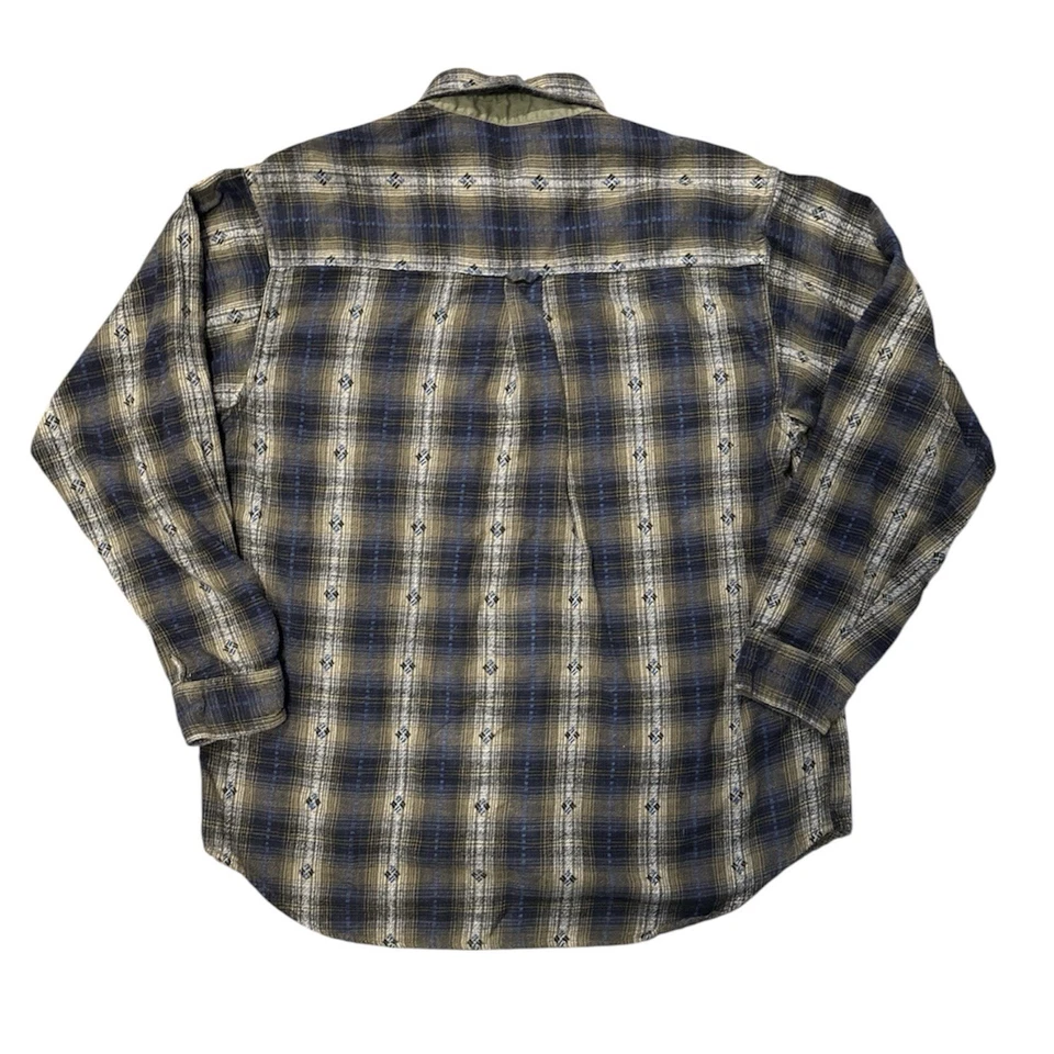 Camisa De Colección Columbia Abotonada Para Hombres L Franela Suroeste Azteca Estampado Completo Cuadros Foto 2 de 4