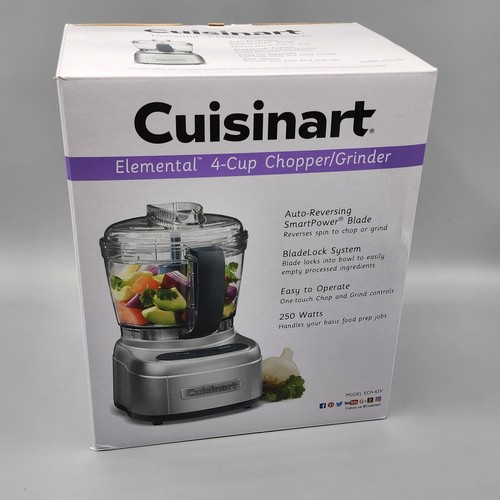 Cuisinart ECH-4SV Elemental 4-Cup Chopper Grinder Silver New / Sealed - Picture 1 of 8