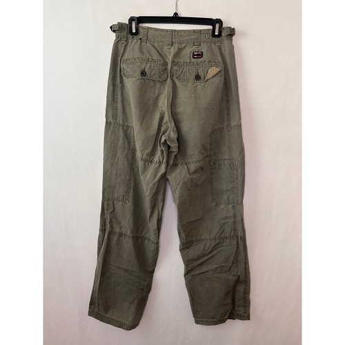 VTG Bugle Boy Cargo Pants 90's Y2k Baggy Olive Carpenter Zipper Pockets 30 x 30 - Foto 8 di 10