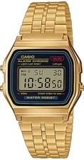 Casio A159WGEA-1 Men's Vintage Gold Tone Alarm Chronograph Digital Watch