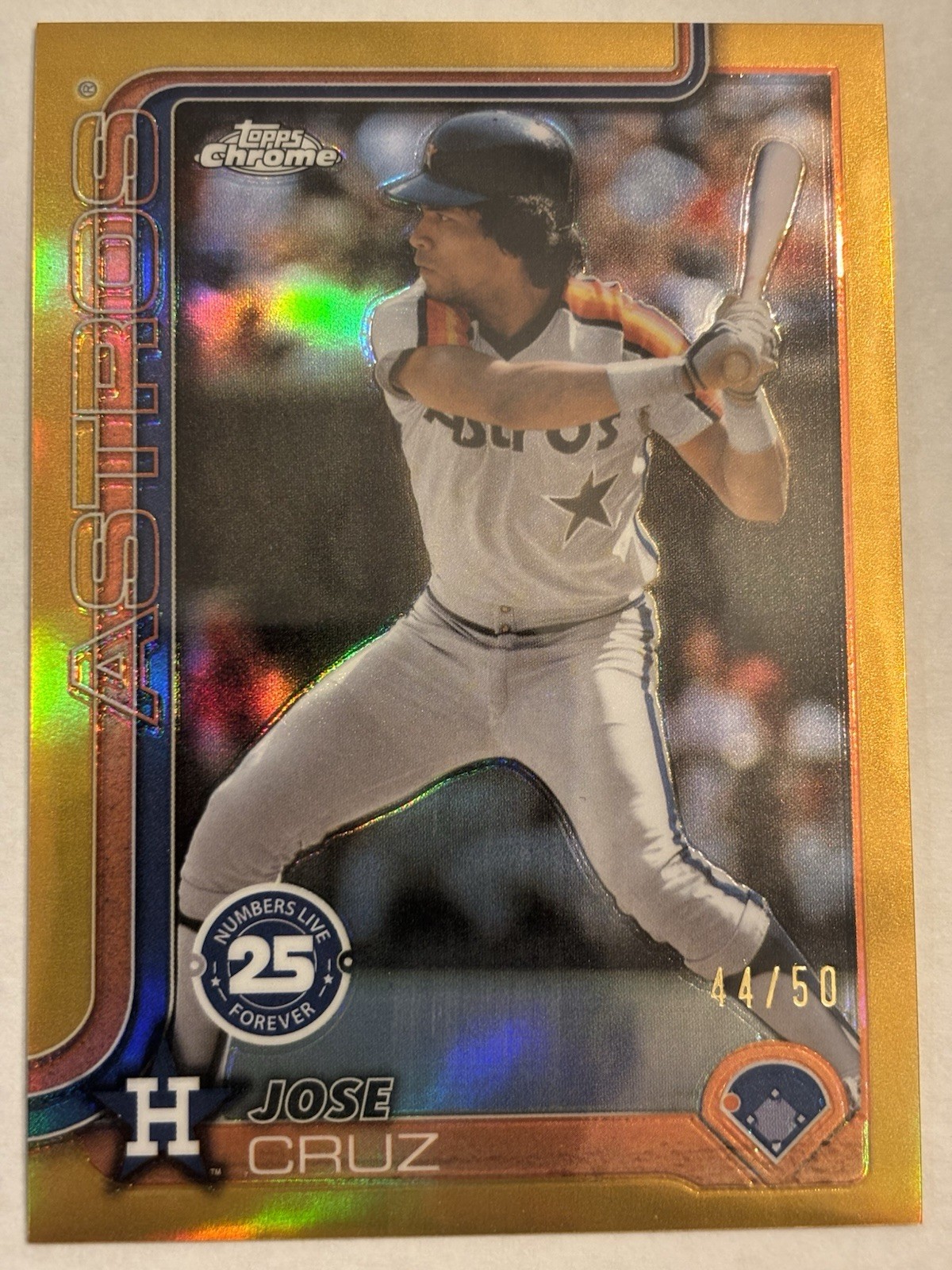 2025 Topps Chrome Jose Cruz Gold 44/50 Numbers Live Forever SSP