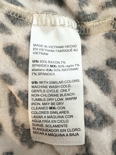 Chico's Soma Damen Nachthemd Größe L schwarz braun Animalprint V-Ausschnitt Langarm - Bild 11 von 11