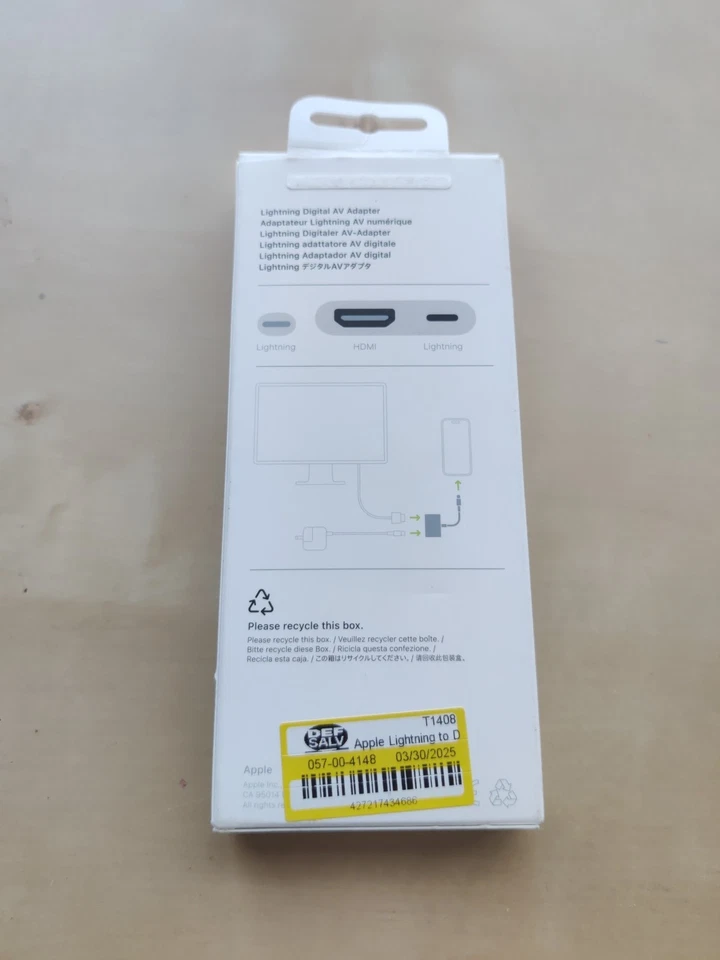 GENUINE Original Apple Lightning To Digital AV Adapter MW2P3AM/A A1438 White - Image 2 of 3