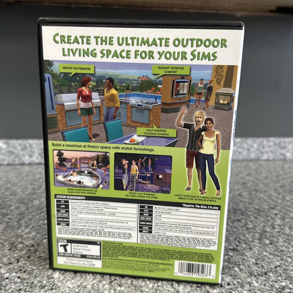 Sims 3: Outdoor Living Stuff (Windows/Mac, 2011) Complete W/ Manual & Inserts - Image 2 of 4