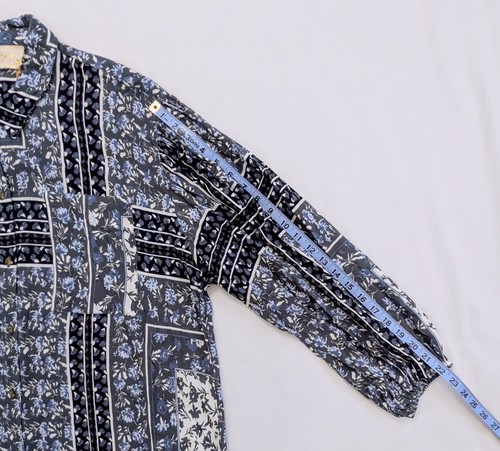Jen's Pirate Booty Roma Tunic Storm Top Black/White/Blue Floral Women’s M/L -NWT - Picture 13 of 14