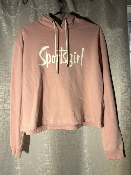 Ladies Hoodie , Sportsgirl , Pink Size M, Hoodie Has Cord Ties , 89% Cotton