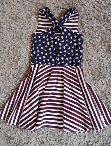 5T Made In America Twirly Dress Handmade Criscross Dress 4th Of July Patriotic - Picture 4 of 5