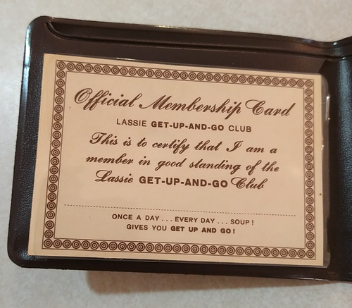 Mint Unused 1950s Lassie Get Up And Go Club Wallet Dog HTF Retro Vintage Brown - Picture 4 of 7