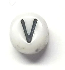  Antique Vintage 1960's 1970's Baby Letter Bead Initial " V " Steampunk # C704