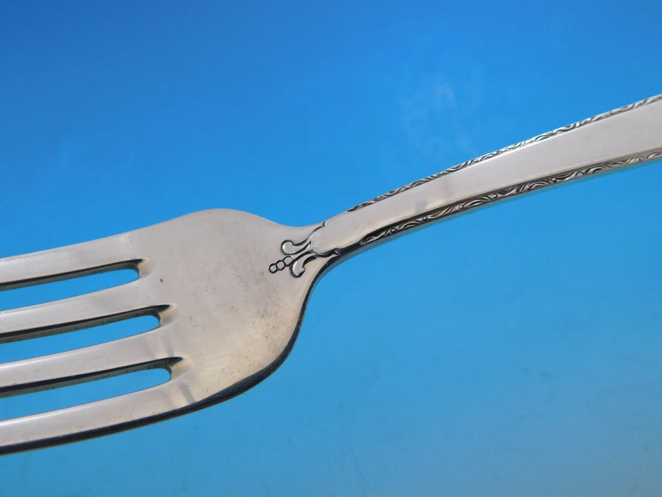 Juego de cubiertos antiguos de encaje por toalla de plata de ley para 8 servicio 32 piezas Foto 4 de 4