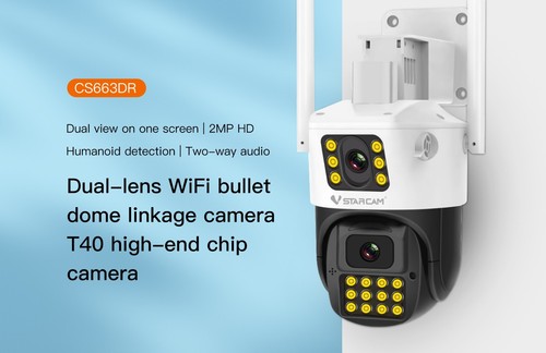 VStarcam CS663DR Dual-Lens WiFi Bullet Dome Linkage Camera 2MP HD Two-way Audio - Picture 2 of 16