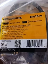 StarTech HDDVIMF8IN 8in HDMI to DVI-D Video Adapter- M/F