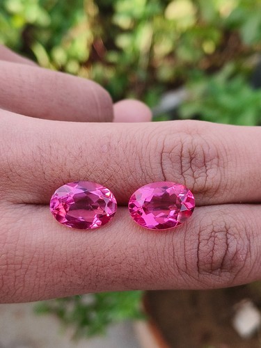 10x14mm. Pink Tourmaline Oval Cut Lot Loose Lab Created Gemstone for Jewelry - Picture 7 of 8