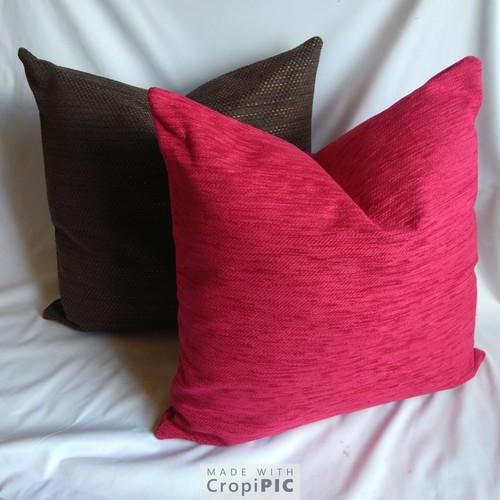 Large Brown Scatter Cushions With Inner 22" 24" 26" Excellent Fabric - Picture 8 of 10