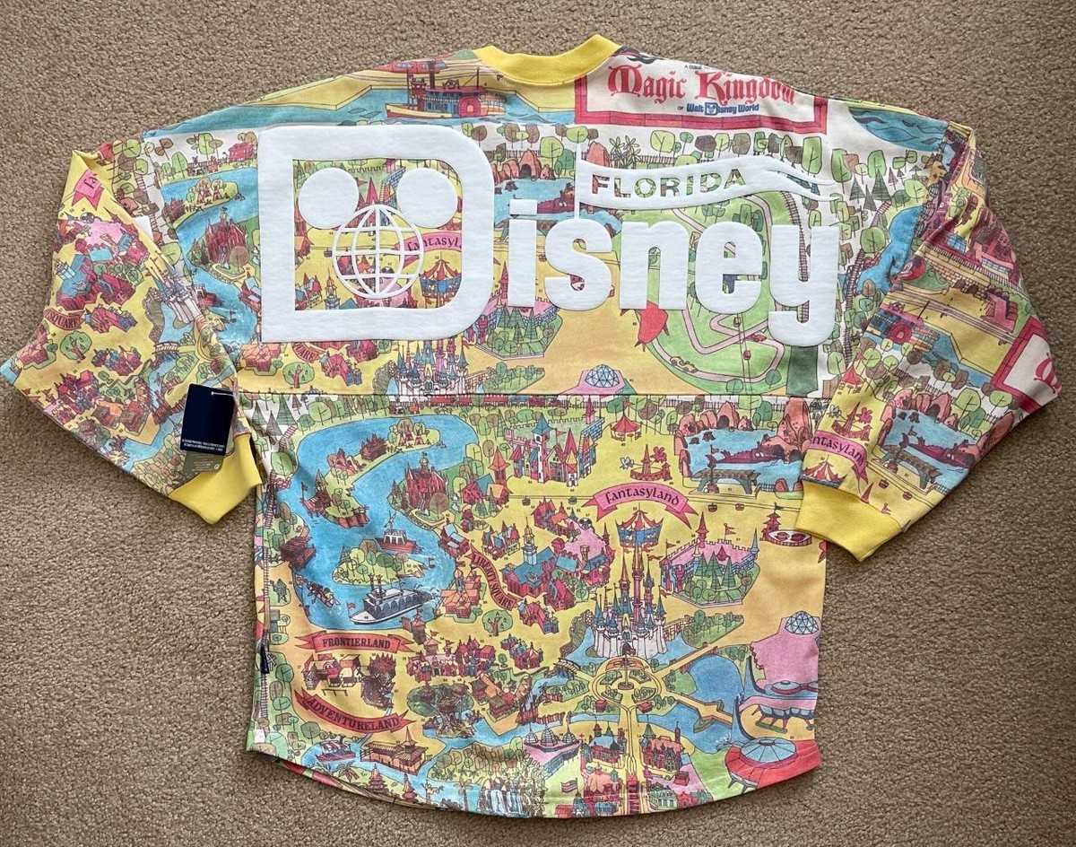 Walt Disney World Retro Map Spirit Jersey Size M NWT Actual