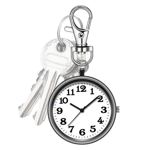 Outdoor Sport Clip-On Backpack Belt Fob Pocket Watch Key Ring Nurse Watch - Picture 3 of 15