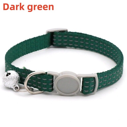 Breakaway Cats Puppy Dog Small Animal Pet Reflective Adjustable Collar With Bell - Picture 24 of 28