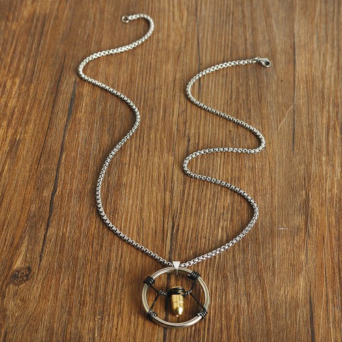 New Cyberpunk 2077 Bullet Cospaly Metal Pendant Necklace Punk Style Jewelry Gift - Picture 4 of 7