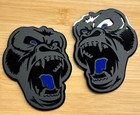 Angry Gorilla Blue Eye Car Truck Emblem Badge Matte Black /Black Custom PK of 2