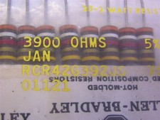 2 Mil-Spec Allen Bradley RCR42G392JS 3.9K 2W 5% Carbon Comp Resistors