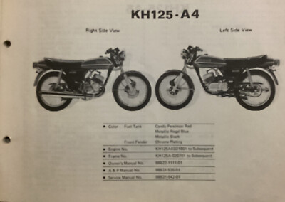 Kawasaki genuine-parts book KH125A4 KH125A5. 1981-1982 | eBay UK