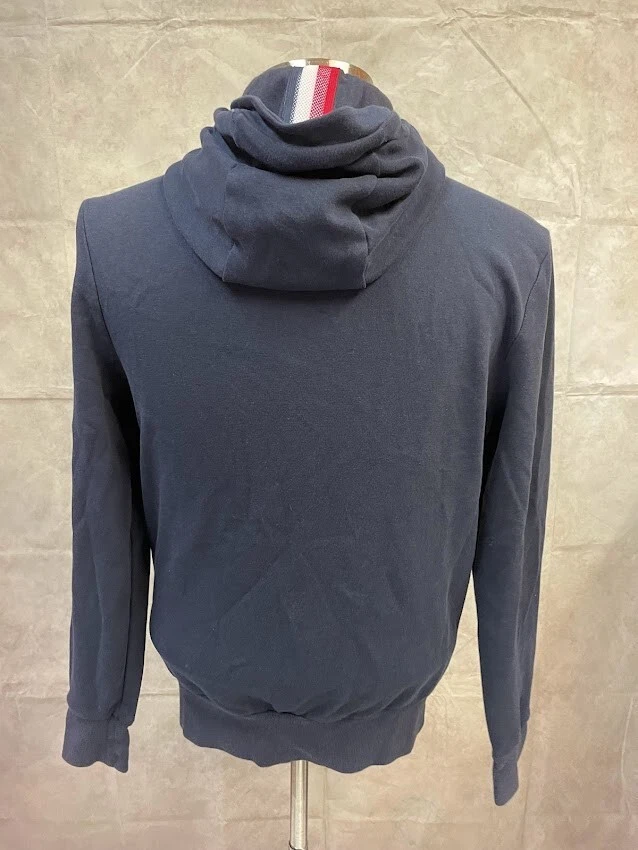 Moletom com capuz Napapijri masculino azul escuro zíper completo manga longa - Imagem 3 de 4