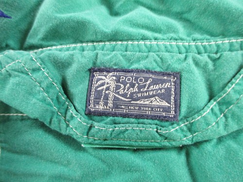 Ralph Lauren Polo Swim Trunks Mens Large Green Embroidered Flag 6" Boardshort - Picture 5 of 11